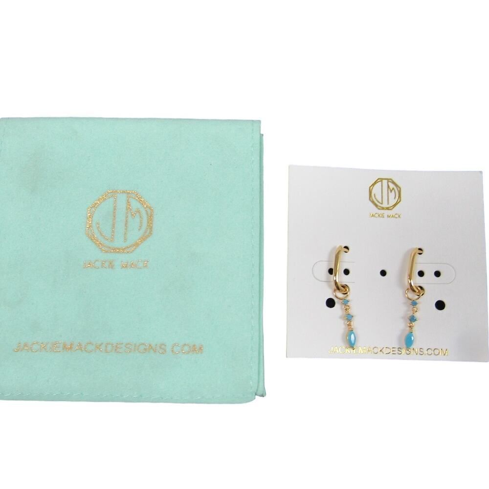 NEW Jackie Mack Designs Turquoise Blue Drop Earrings